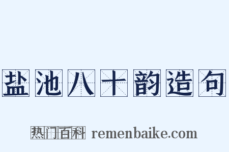 盐池八十韵造句是什么意思的图片